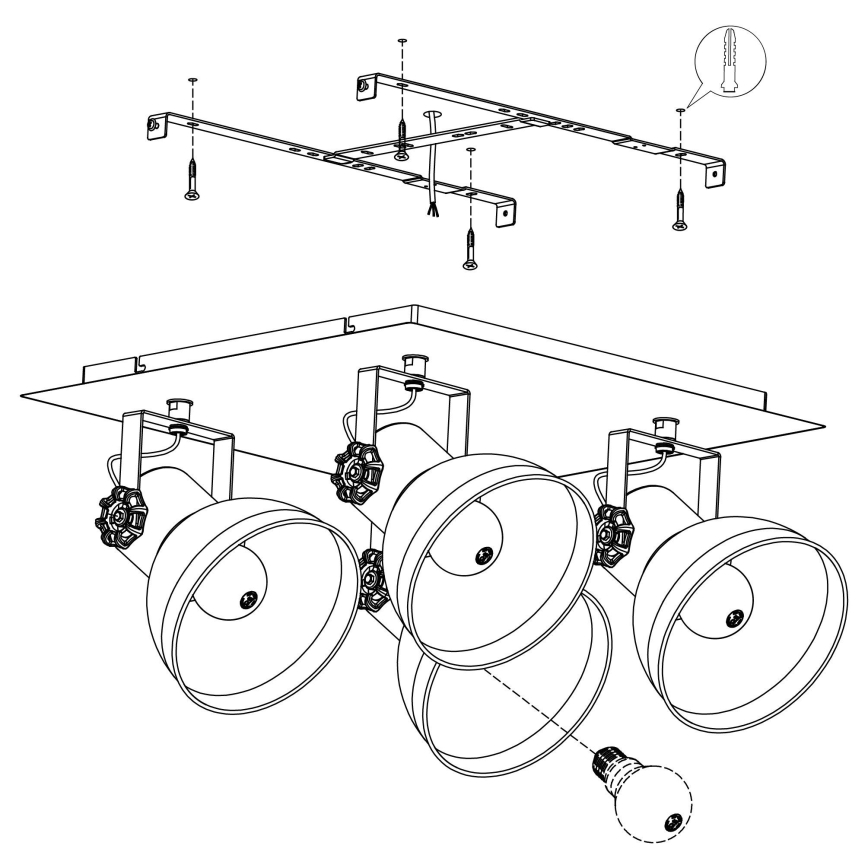 Eglo 43434 - SpotLjusbarNSTAPLE 2 4xE27/40W/230V
