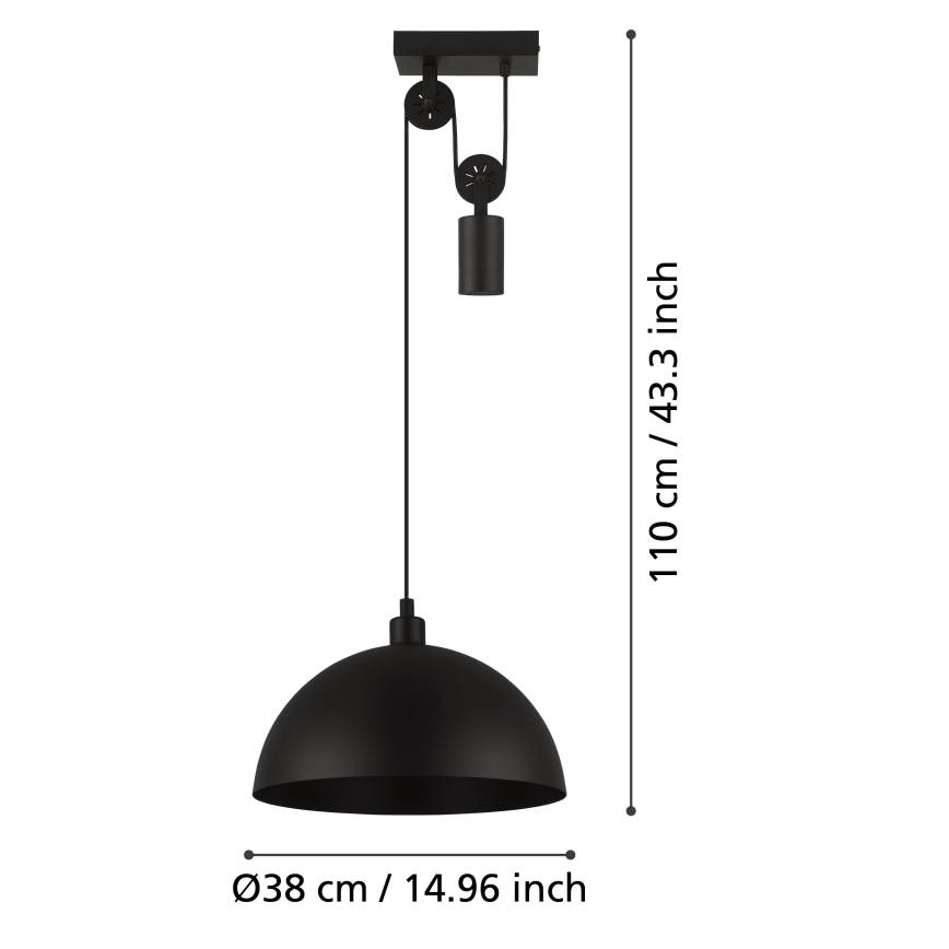 Eglo 43435 - Ljuskrona med snöre WINKWORTH 1 1xE27/40W/230V