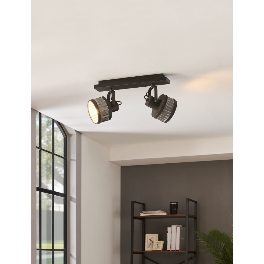 Eglo 43445 - Spotlampa TURROCK 2xE27/28W/230V
