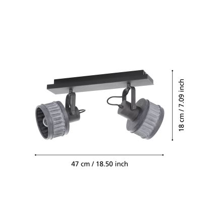 Eglo 43445 - Spotlampa TURROCK 2xE27/28W/230V