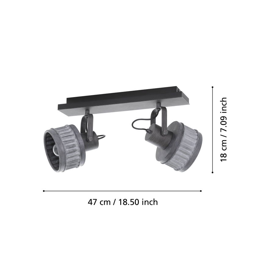 Eglo 43445 - Spotlampa TURROCK 2xE27/28W/230V