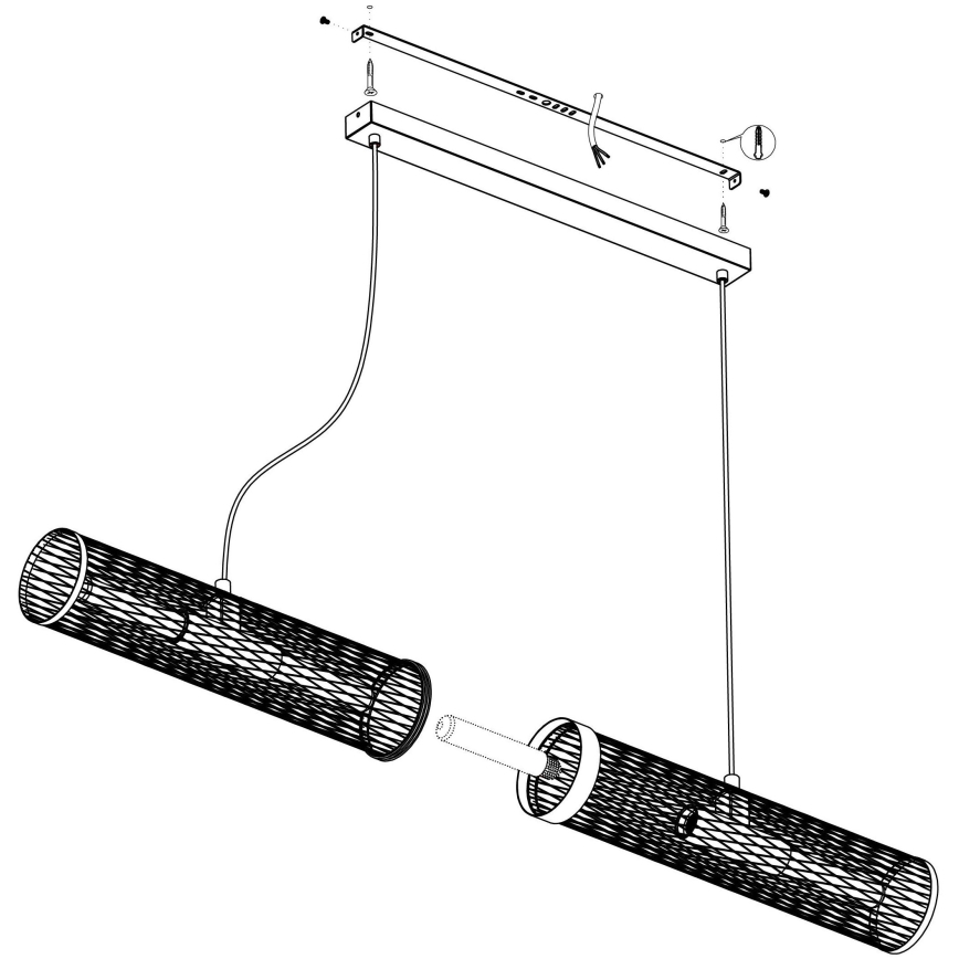 Eglo - Ljusskrona med upphängningsrem  4xE27/40W/230V