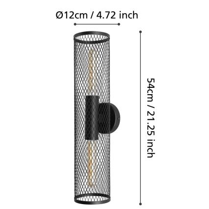 Eglo - Vägglampa  2xE27/40W/230V