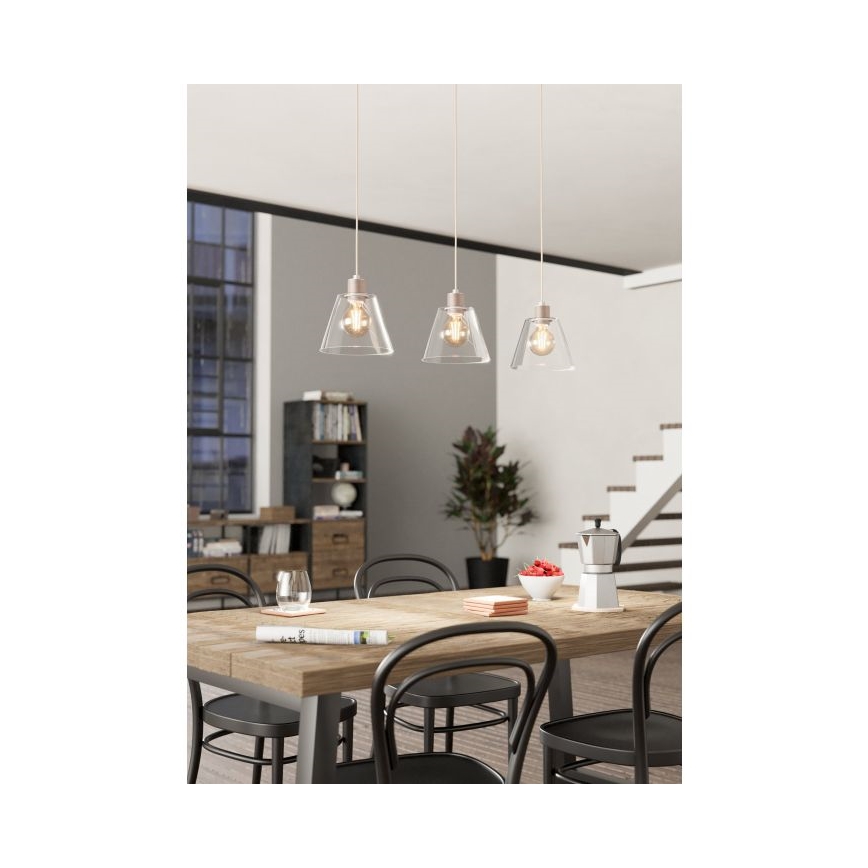 Eglo - Takkkrona på ett snöre  3xE27/40W/230V