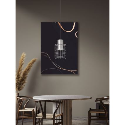 Eglo - Takkkrona på ett snöre  1xE27/40W/230V d. 20 cm silver