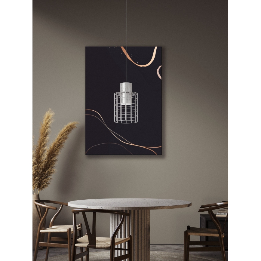 Eglo - Takkkrona på ett snöre  1xE27/40W/230V d. 20 cm silver