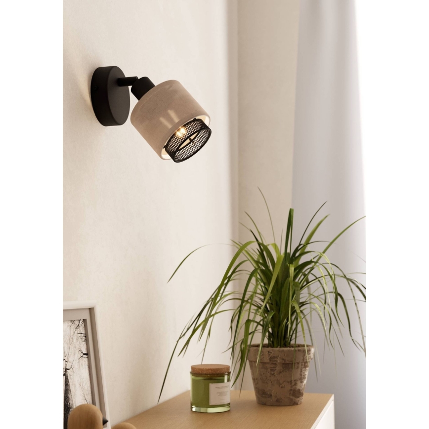 Eglo - Väggspotlight 1xE14/40W/230V svart/beige