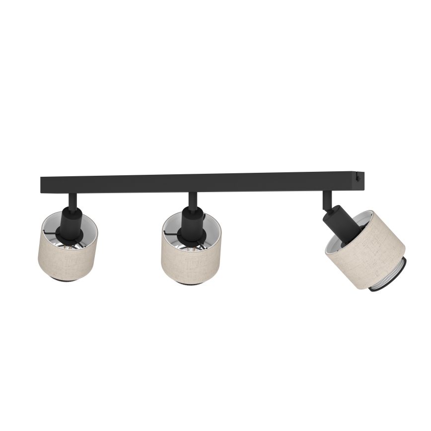 Eglo - Vägglampa 3xE14/40W/230V svart/beige