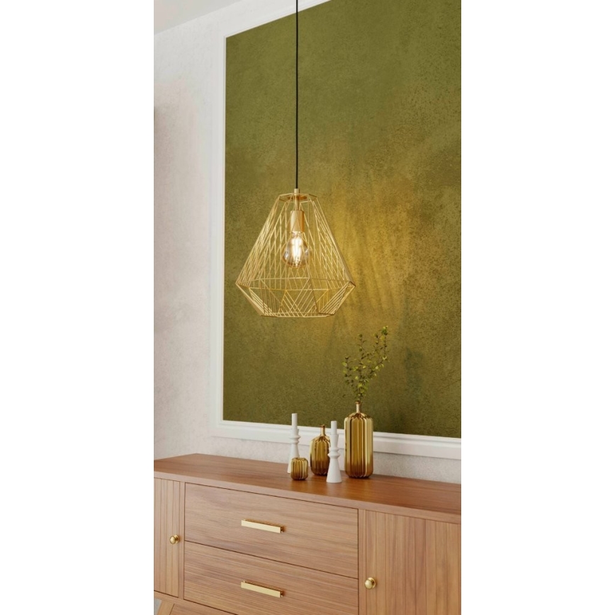 Eglo - Takkkrona på ett snöre  1xE27/40W/230V gold