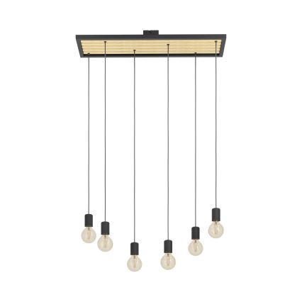 Eglo - Ljuskrona med textilsladd 6xE27/40W/230V