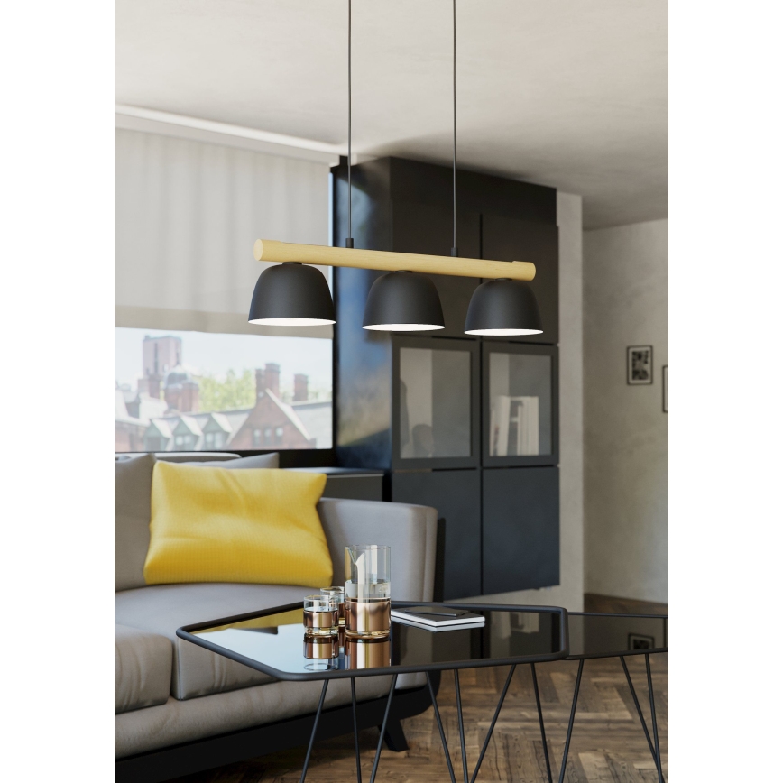 Eglo - Ljuskrona med textilsladd 3xE27/40W/230V