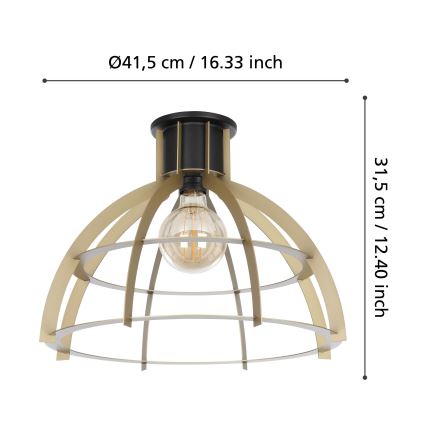 Eglo - Taklampa 1xE27/40W/230V guld