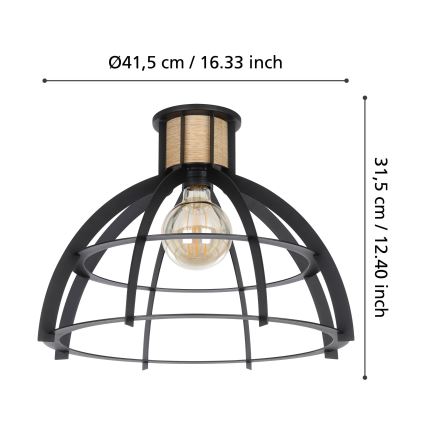 Eglo - Taklampa 1xE27/40W/230V svart