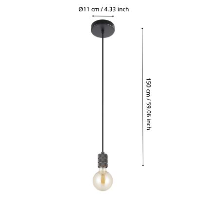 Eglo - Taklampa 1xE27/40W/230V svart