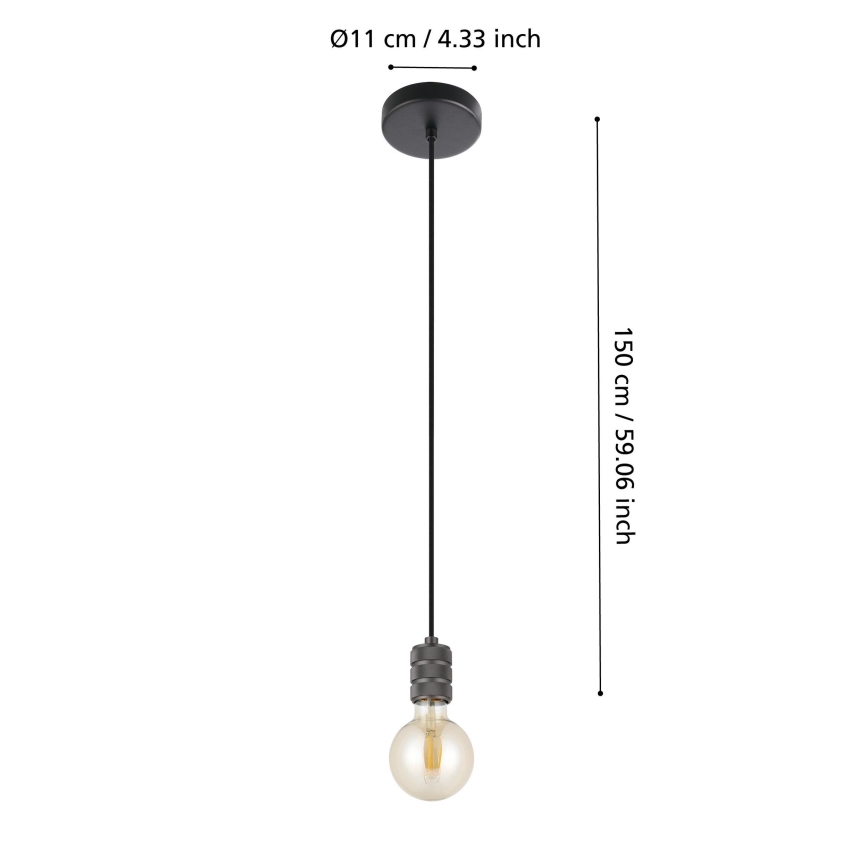Eglo - Taklampa 1xE27/40W/230V svart