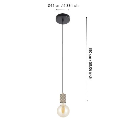 Eglo - Taklampa 1xE27/40W/230V krom