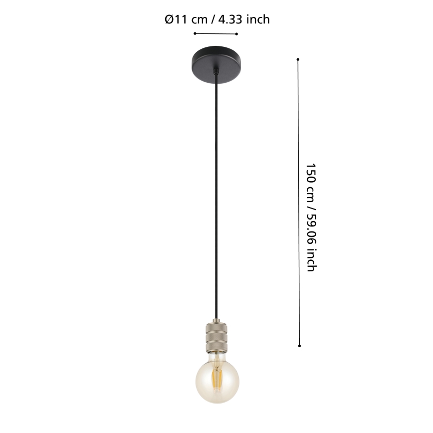 Eglo - Taklampa 1xE27/40W/230V krom