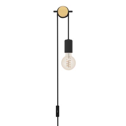 Eglo - Vägglampa 1xE27/13W/230V svart/beige