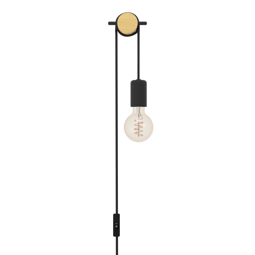 Eglo - Vägglampa 1xE27/13W/230V svart/beige
