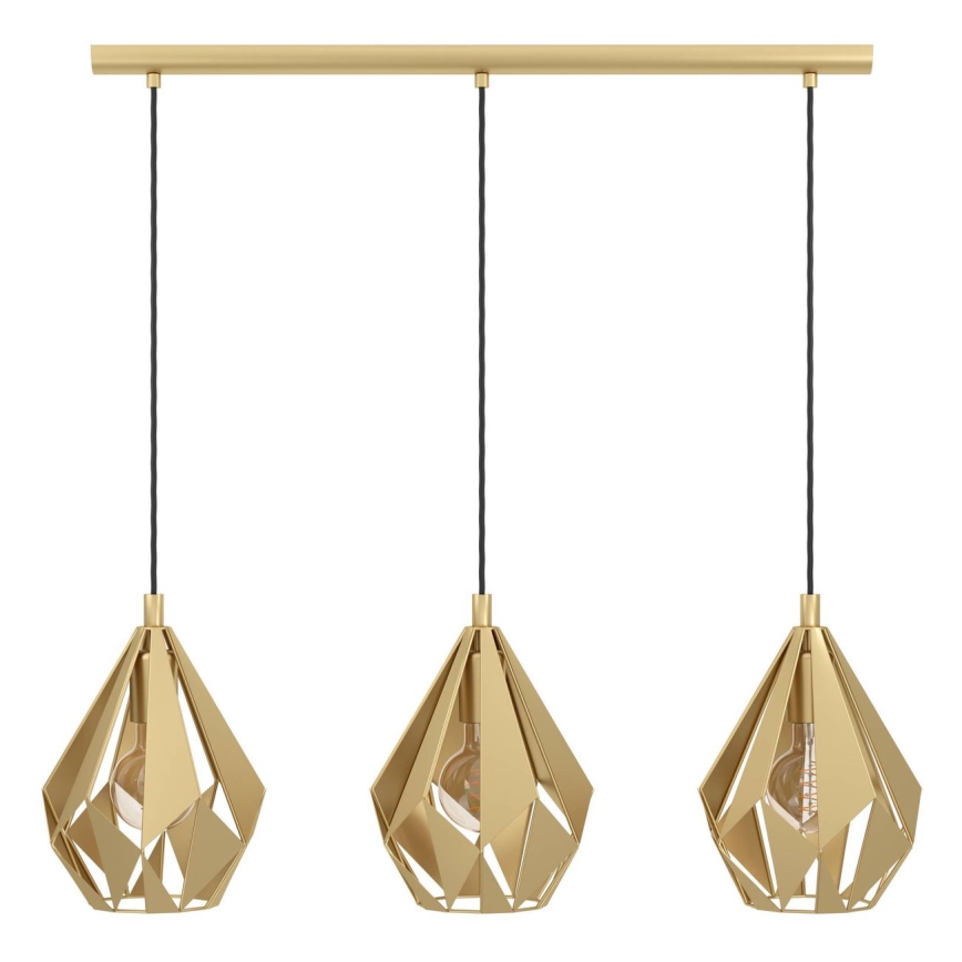 Eglo - Ljuskrona med textilsladd 3xE27/60W/230V