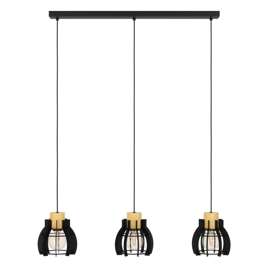 Eglo - Ljuskrona med textilsladd 3xE27/40W/230V