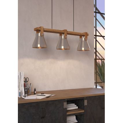 Eglo - Ljuskrona med textilsladd 3xE27/40W/230V