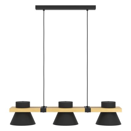 Eglo - Ljuskrona med textilsladd 3xE27/15W/230V