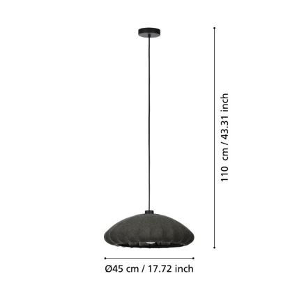 Eglo - Ljuskrona med textilsladd 1xE27/40W/230V diameter 45 cm