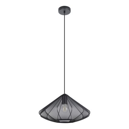 Eglo - Ljuskrona med textilsladd 1xE27/40W/230V diameter 42,5 cm svart