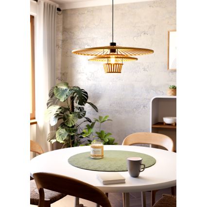 Eglo - Pendellampa med kabel 1xE27/40W/230V bambu