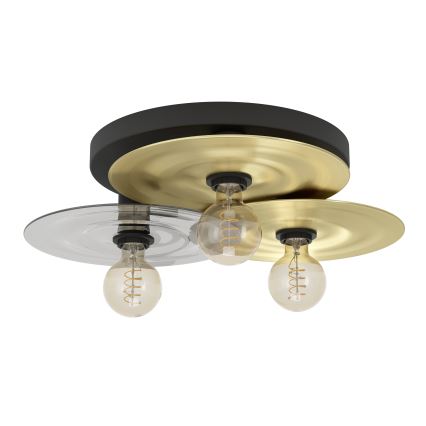 Eglo - Taklampa 3xE27/40W/230V guld/svart