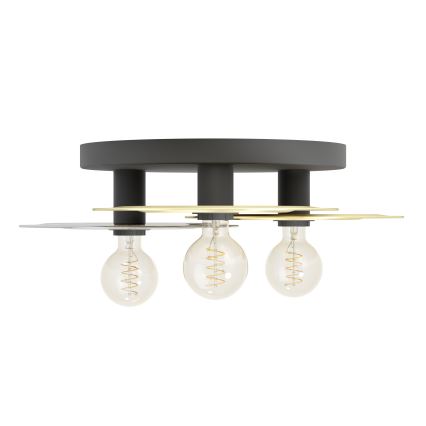 Eglo - Taklampa 3xE27/40W/230V guld/svart