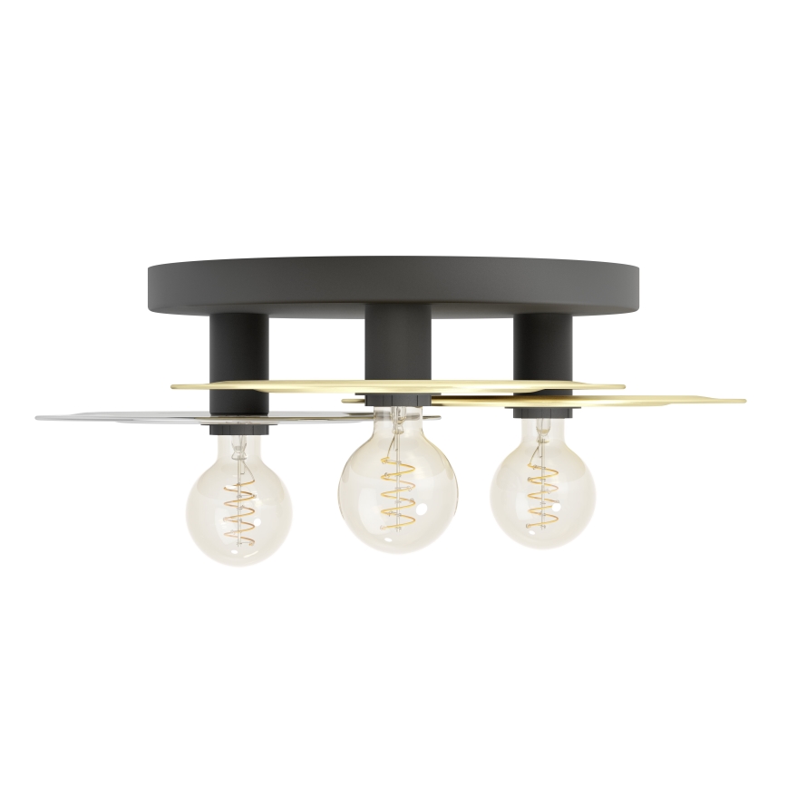 Eglo - Taklampa 3xE27/40W/230V guld/svart