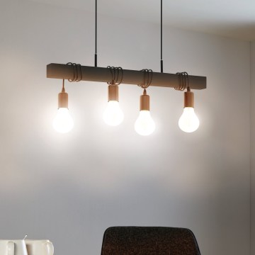 Eglo 44061 - Hänglampa på vajer TOWNSHEND 4xE27/40W/230V svart
