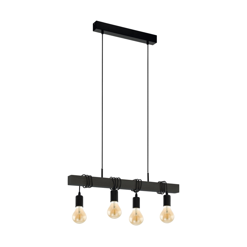 Eglo 44061 - Hänglampa på vajer TOWNSHEND 4xE27/40W/230V svart