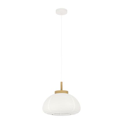 Eglo - Hänglampa på sladd 1xE27/40W/230V Ø 40 cm vit/beige