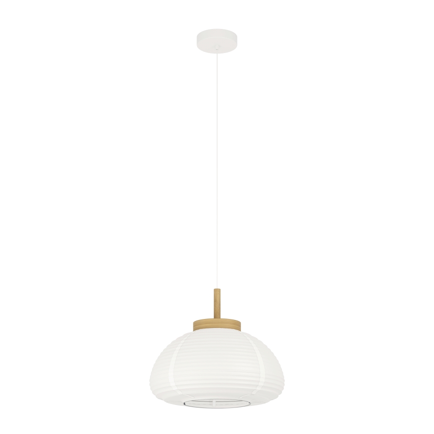 Eglo - Hänglampa på sladd 1xE27/40W/230V Ø 40 cm vit/beige