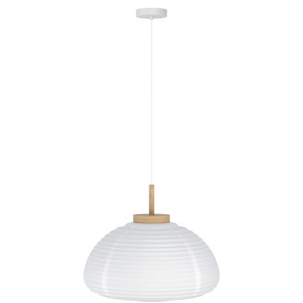 Eglo - Hänglampa på sladd 1xE27/40W/230V Ø 40 cm vit/beige