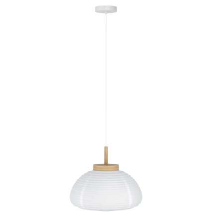 Eglo - Pendel med sladd 1xE27/40W/230V Ø 55 cm vit/beige