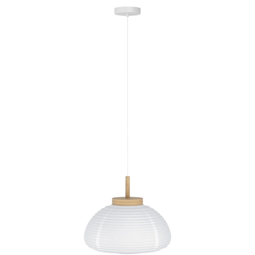 Eglo - Pendel med sladd 1xE27/40W/230V Ø 55 cm vit/beige