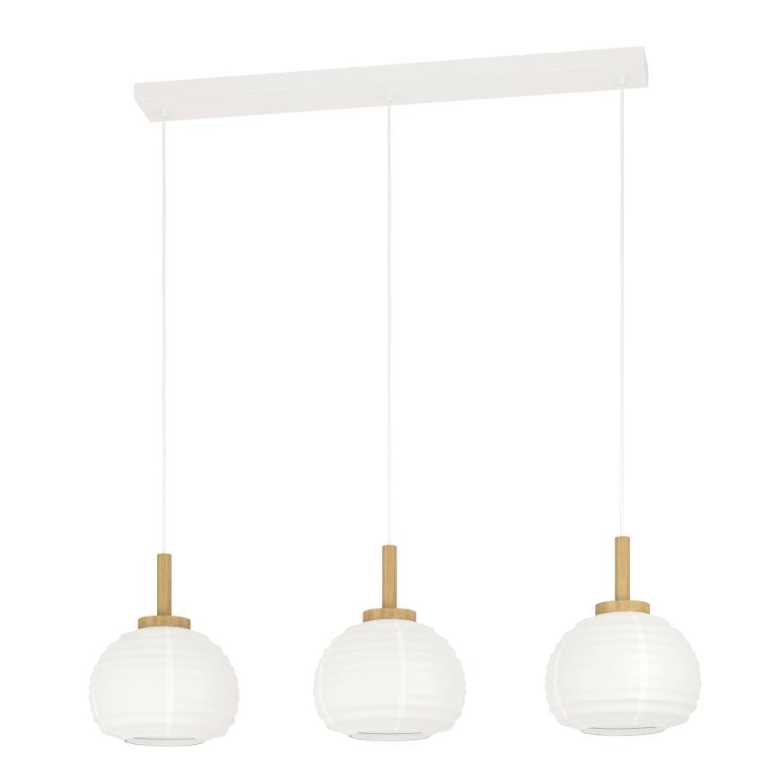 Eglo - Taklampa på vajer 3xE27/40W/230V vit/beige