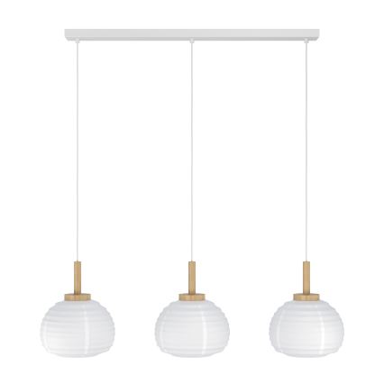 Eglo - Taklampa på vajer 3xE27/40W/230V vit/beige