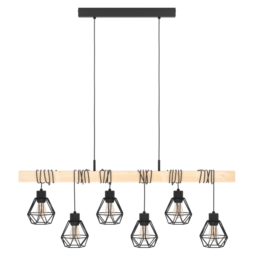 Eglo - Takpendel på vajer TOWNSHEND 6xE27/60W/230V