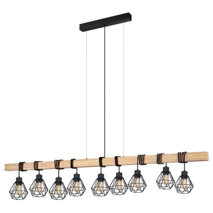 Eglo - Ljuskrona med vajerupphängning TOWNSHEND 9xE27/60W/230V