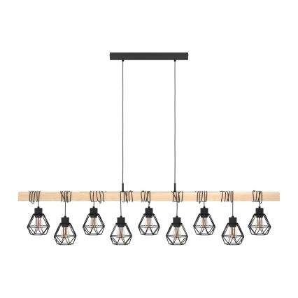 Eglo - Ljuskrona med vajerupphängning TOWNSHEND 9xE27/60W/230V