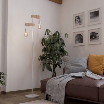 Eglo 44083 - Golvlampa TOWNSHEND 2xE27/10W/230V vit