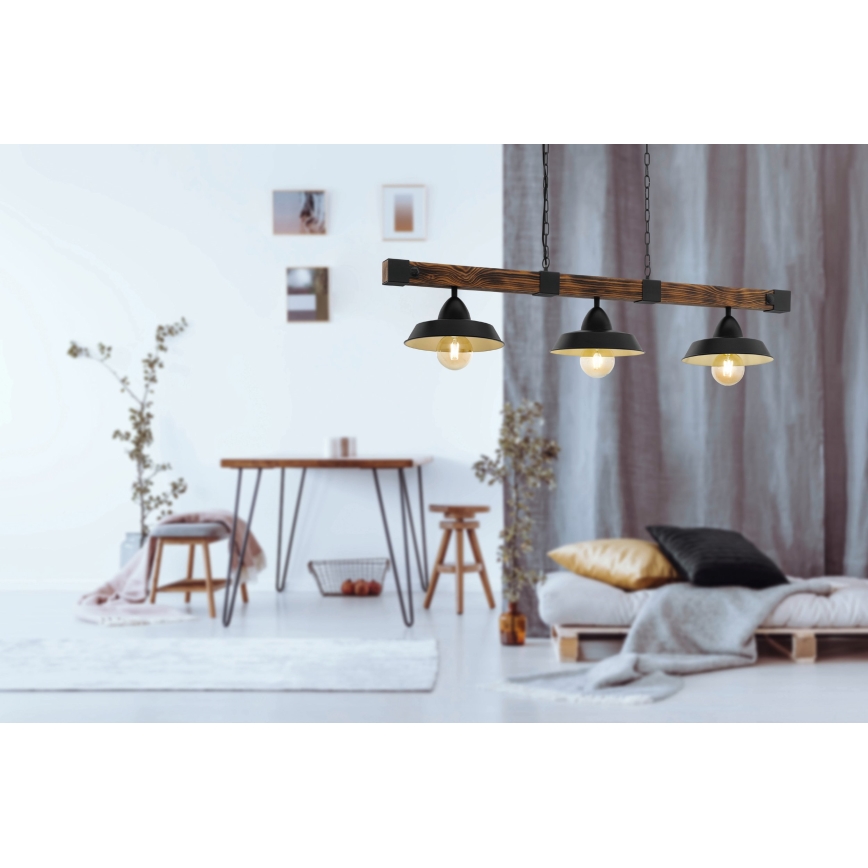 Eglo - Taklampa med kedja 3xE27/60W/230V