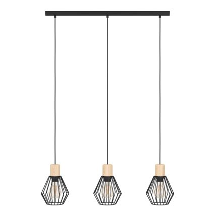 Eglo - Ljuskrona med textilsladd 3xE27/60W/230V