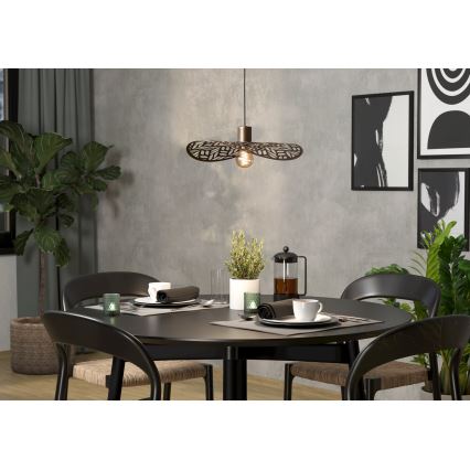 Eglo - Takpendel med kabel 1xE27/60W/230V Ø 40 cm bronsfärgad