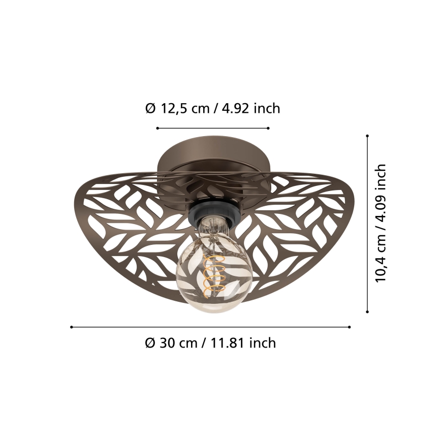 Eglo - Vägglampa 1xE27/60W/230V bronsfärgad